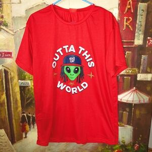 Vibrant Red Kids' Alien Graphic Tee